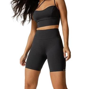 Imagem de Bermuda fitness ciclista k2b smaili feminina comprida cós largo, Preto
