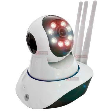 Imagem de Câmera Ptz Ip Hd Wireless Wifi Audio Sd P2p Ir cut Visão Noturna Colorida Onvif 3 Antenas yoosee e YYP2P