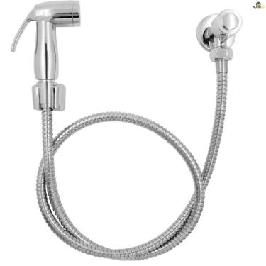 Imagem de Ducha Higiênica Inox Com Gatilho Em Abs 1/4 De Volta