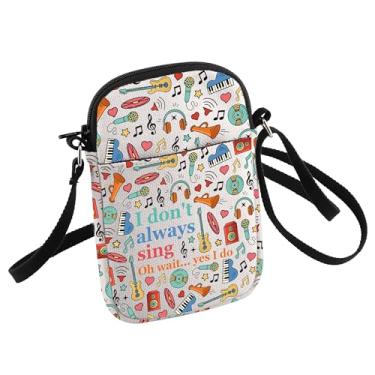 Imagem de HOLLP I Don't Always Sing Oh Wait Yes I Do Bolsa tiracolo Presente Engraçado Cantor Presente Amante Música Presente Cantando Karaoke Presente, Always Sing B