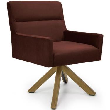 Imagem de Cadeira Para Sala Angel Giratória Giromad Veludo Marsala - Nexta Casa