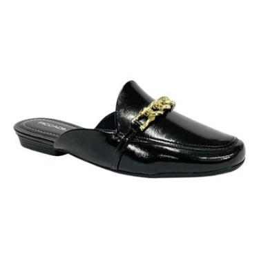 Imagem de Mule Piccadilly Raquel Salto Baixo 250252 Verniz Preto-Feminino