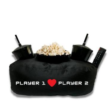 Imagem de Almofada Porta Pipoca Player 1 Player 2 - Cine Couple, Preto