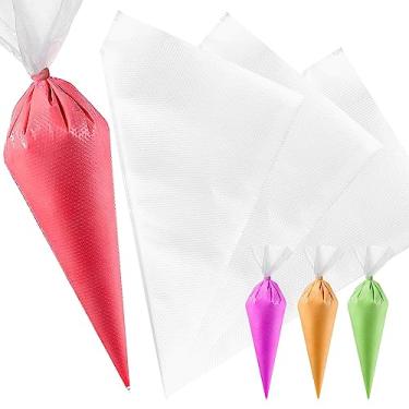 Imagem de 100 sacos de confeitar descartáveis, sacos de confeitar para decoração de bolos, suprimentos de decoração de biscoitos (100, 25,4 cm)