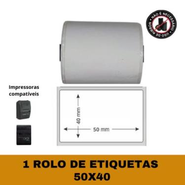 Imagem de Etiqueta Adesiva 50x40 para Mini Impressora - 1 Rolo - TITANNET
