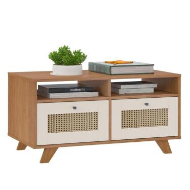Imagem de Mesa De Centro 2 Gavetas 91 Cm Mdf 4672 Cinamomo Off White Arly