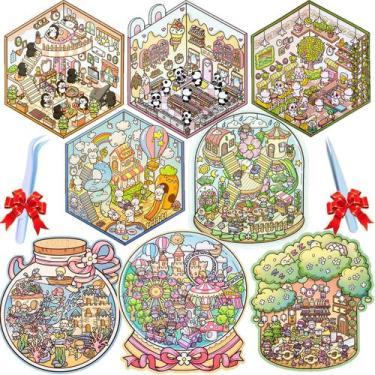 Imagem de Sticker Scene Set QIYEELOO DIY 3D, pacote de 8 conjuntos com mais de 5