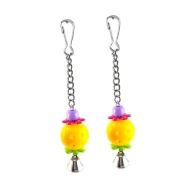 Imagem de Ｂｅｓｇａ 2x brinquedos de pássaro de estimação gaiola de brinquedos coloridos Ball Balls Parrot Cage para mascar brinquedos pendurados para mascar brinquedos, Amarelo