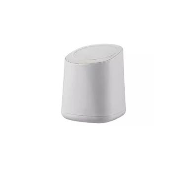 Imagem de Lixeira Lixeira de mesa de alta qualidade, tipo prensa, luz para sala de estar, luxo, casa, alto valor, cesta de lixo Lixeira(Branco)