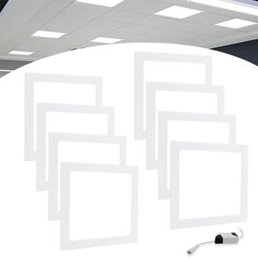 Imagem de Kit 8 Painel Plafon Led 25w Embutir Quadrado Branco Bivolt Luz Frio