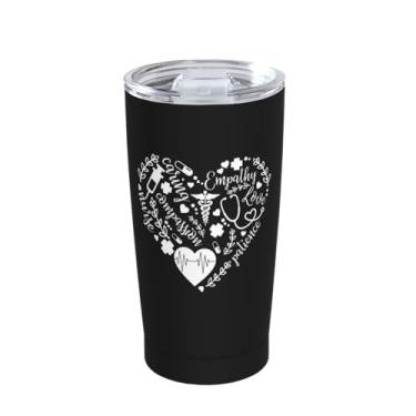 Imagem de Fenmshairy Lindo copo de aço inoxidável de enfermeira com tampa 590 ml, presentes da semana dos enfermeiros, presentes de enfermeira para mulheres pós-graduação, presentes de agradecimento de