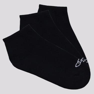 Imagem de Kit Meia Olympikus Tripack Cano Curto Preta, 39-44