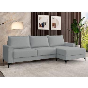 Imagem de Estofado 3 Lugares com Chaise Lado Direito Cinza