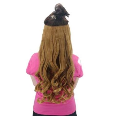 Imagem de Aplique Tic Tac Ondulado Loiro Mel 6T28 Fibra Orgânica 60Cm - C&C Shop