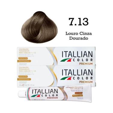 Imagem de 2 Unidades Coloração Itallian Color 7.13 Louro Cinza Dourado - Itallia