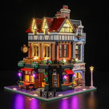Imagem de GEAMENT LED Light Kit Compatible with Lego Tudor Corner Building Blocks Model - Lighting Set for Icons 10350 (Model Set Not Included)