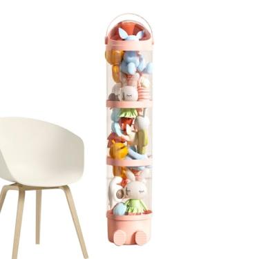 Imagem de Organizador De Brinquedos De Pelúcia Em Tubo - Tubo Organizador Vertical Para Brinquedos 162 Cm - Balde Transparente De Exposição Com 4 Camadas, Compacto De Bonecas Para Quarto E Sala De B