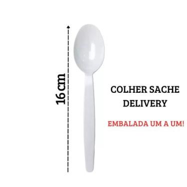 Imagem de Colher Extra Forte Com 100 unidades Embalado Em Sache Para Delivery - 