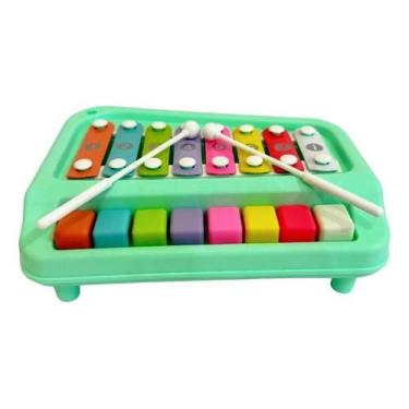 Imagem de Brinquedo Infantil Xilofone 8 Notas Com 2 Baquetas Polibrinq