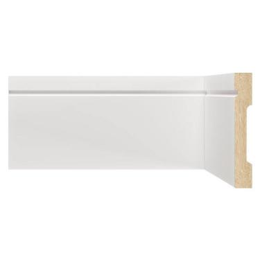 Imagem de Kit Rodapé de MDF 10 Barras Frisadas de 10cm x 2,40m Rende 24 Metros Moldufama Branco