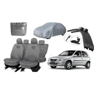 Imagem de Conjunto capa couro Corsa + limpador de brinde + proteção - ferro tech