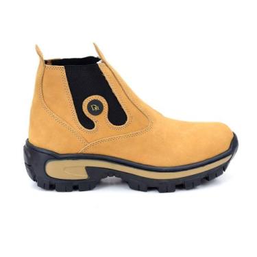 Imagem de Bota Coturno Masculino Couro Botina Trabalho Reforçada Motociclista - 