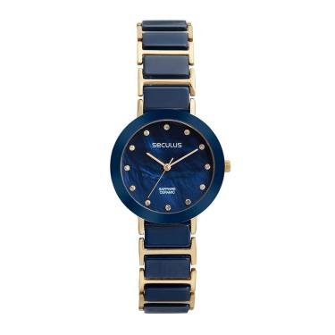 Imagem de Relógio Feminino Seculus Cerâmica Madrepérola 77228LPSVDQ1