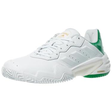Imagem de adidas Barricade 13 Tênis masculino de couro, Ouro metálico/branco/branco, 38