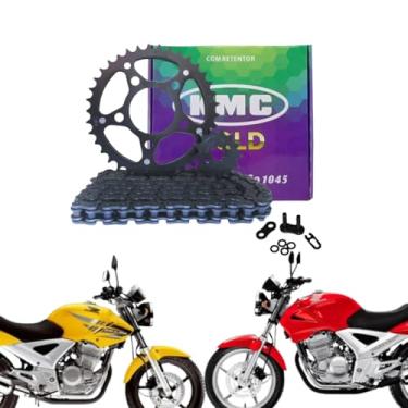 Imagem de Kit relaçao transmissao Cbx 250 Twister com retentor kmc gold de 2002 ate 2008