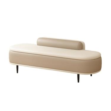 Imagem de LICONG-2019 Banqueta de canto para quarto cabeceira luz de banco de sapatos de luxo entrada de banco longo banco de sapato vestiário sofá longo banco longo (camelo, médio)