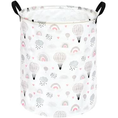 Imagem de VAIVUSTO Cesto de lavanderia grande de lona, cesto de armazenamento de bebê, para meninos e meninas, caixa de brinquedo, cestas de presente para casa, escritório, decoração de casa