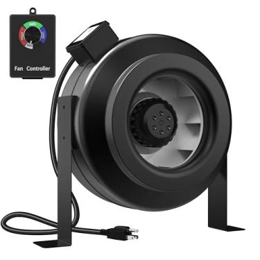 Imagem de HYITCL Ventilador De Ventilação Duto Em Linha 10", Exaustor 618 Pés Cúbicos Por Minuto Para Jardim Interno Tendas Cultivo, Rolamentos Nsk/Skf