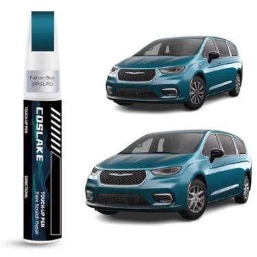Imagem de COSLAKE Tinta de retoque de carro (azul pps/lps)) para Chrysler, kit de reparo de arranhões de tinta de carro, solução rápida e fácil de reparar, caneta removedor de arranhões 2 em 1 com 2
