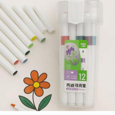 Imagem de Kit 12 Canetinhas Bobbie Marcador Acrílico Efeito Luz Comfy - Bbm