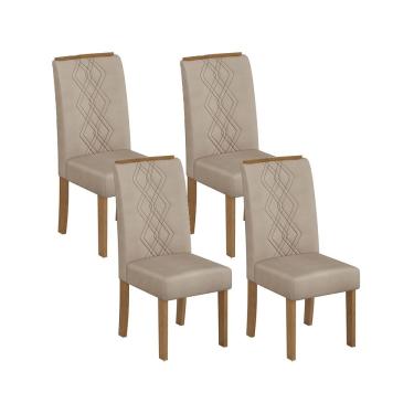 Imagem de Kit com 04 Cadeiras Ayla Freijó Veludo Creme DJ Móveis