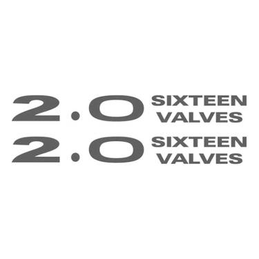 Imagem de Par Adesivos 2.0 Sixteen Valves Capo Pajero Tr4 Em Preto