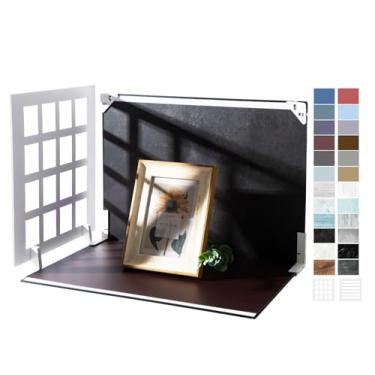 Imagem de Yoocheese Pano de fundo fotográfico de produto pequeno: kit de fundo de papel de mesa de 12 peças/24 cores para imagens de alimentos - com adereços de quadro de sombra para criador de conteúdo