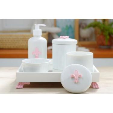Imagem de Kit Higiene Bebê Porcelana Moderno Quarto Menina Cuidados Maternidade 
