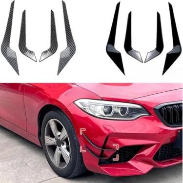 Imagem de Para Série 2 M2 F87 2016-2021 Acessórios Externos Para-choque Dianteiro Divisor Lateral Faca de Vento Spoiler Tuning Air Blade Body Kit (Carbon Look)