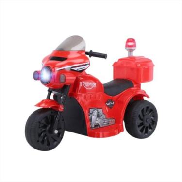 Imagem de Mini Moto Eletrica Infantil Vermelha Luz Led Sirene Musica - Bribri