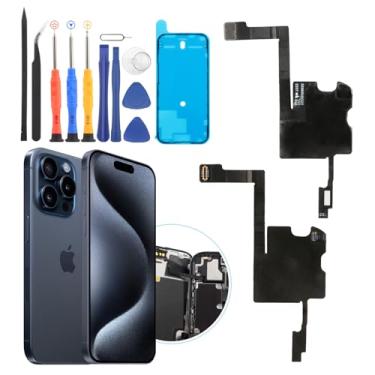 Imagem de Fone de ouvido de substituição para iPhone 15 Pro para iPhone 15 Pro A3102 A2848 A3101 A3104 Luz de substituição Sensor de proximidade Conjunto de fone de ouvido com ferramentas