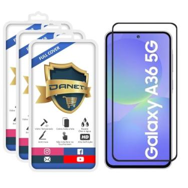 Imagem de Kit com 3x Pel�cula De Vidro Temperado Para Samsung Galaxy A36 5g Filme 3d Full Cover Top Danet