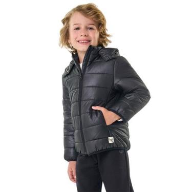 Imagem de Jaqueta Infantil Capuz Inverno Trick Nick Azul Verde Preta M, Preto, 6