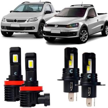 Imagem de Kit Super Led Boost 6000k Saveiro G5 G6 G7 G8 2009 a 2024 Foco Simples