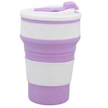 Imagem de Copo Ecológico Retrátil Silicone Grande Dobrável 550 ml (LILÁS)