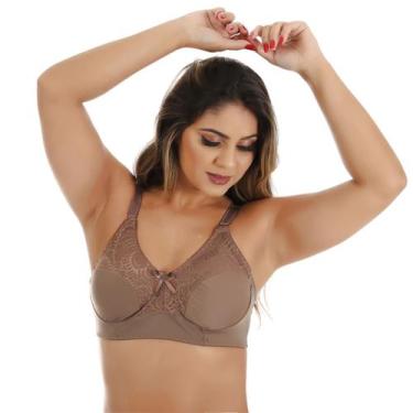 Imagem de Sutiã Sustentação Feminino Lycra Reforçado Sem Bojo Renda Alça Regulag