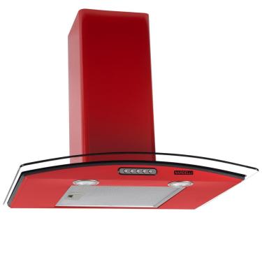 Imagem de Coifa de Parede Nardelli Vidro Curvo Slim Vermelha – 60cm