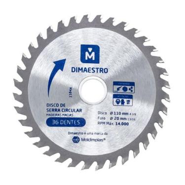 Imagem de Kit 3 disco de serra circular 110mm madeira 36 dentes - Dimaestro