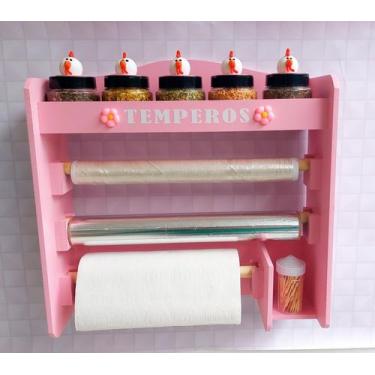 Imagem de Porta temperos Galinha porta condimentos com 5 potes decorados - Art F