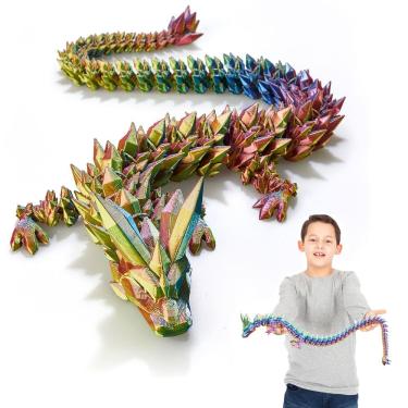 Imagem de Dragon Toy FOTN impresso em 3D articulado 76 cm vermelho amarelo azul